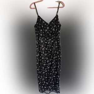Socialite black and sleek floral dress